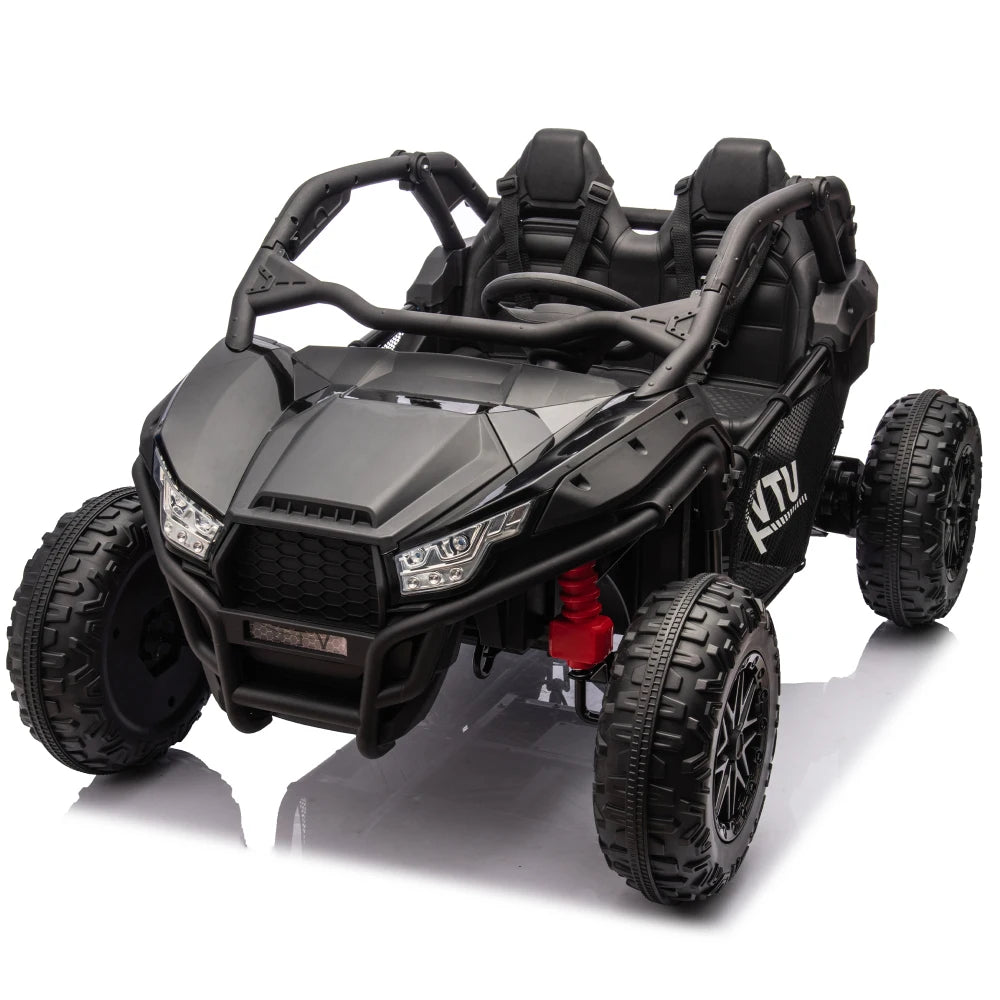 24V Two-seater Kids Ride On UTV w/Parents Control,20in seat width,400W Super high power,Four-wheel Suspension,Bluetooth,MP3