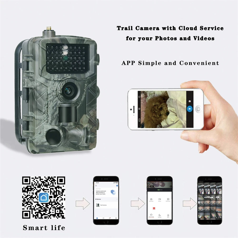 30MP 2K 4G Outdoor Infrared Hunting Camera With App Control