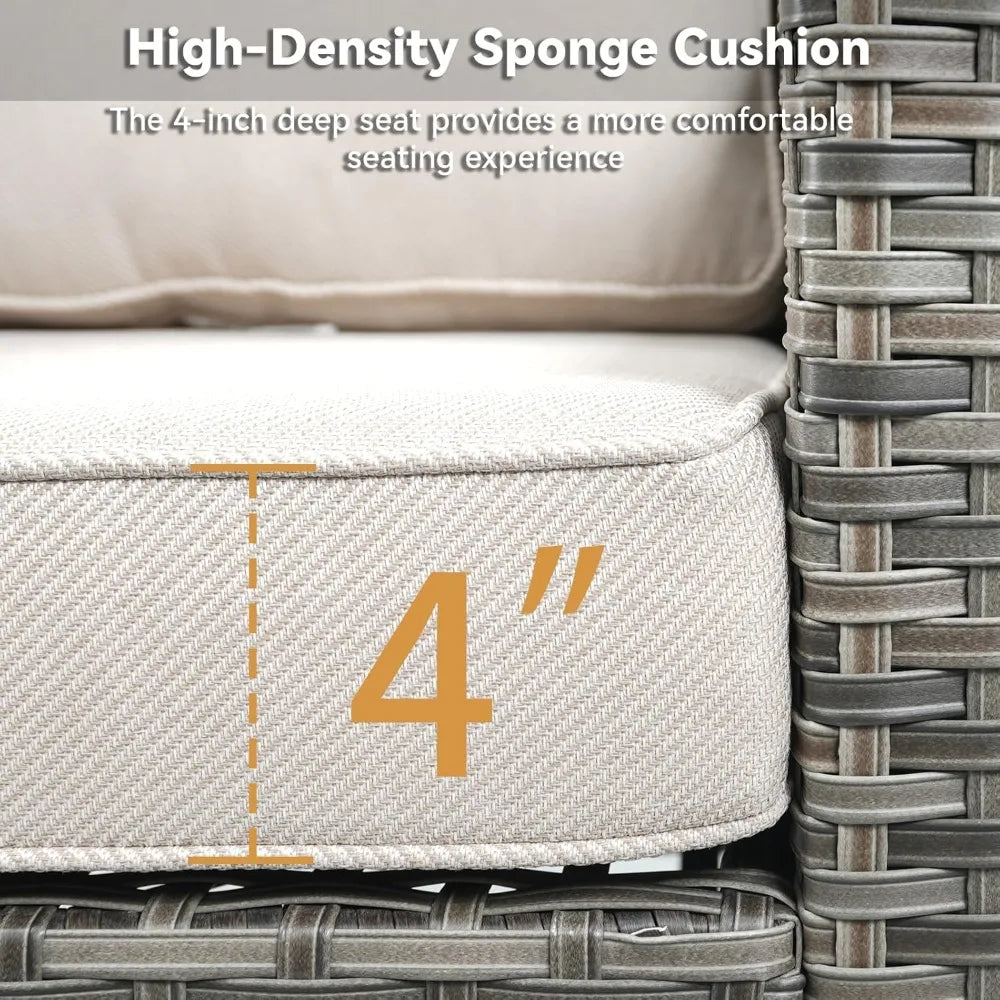 Outdoor Patio 5 Piece All Weather Wicker Swivel Chairs