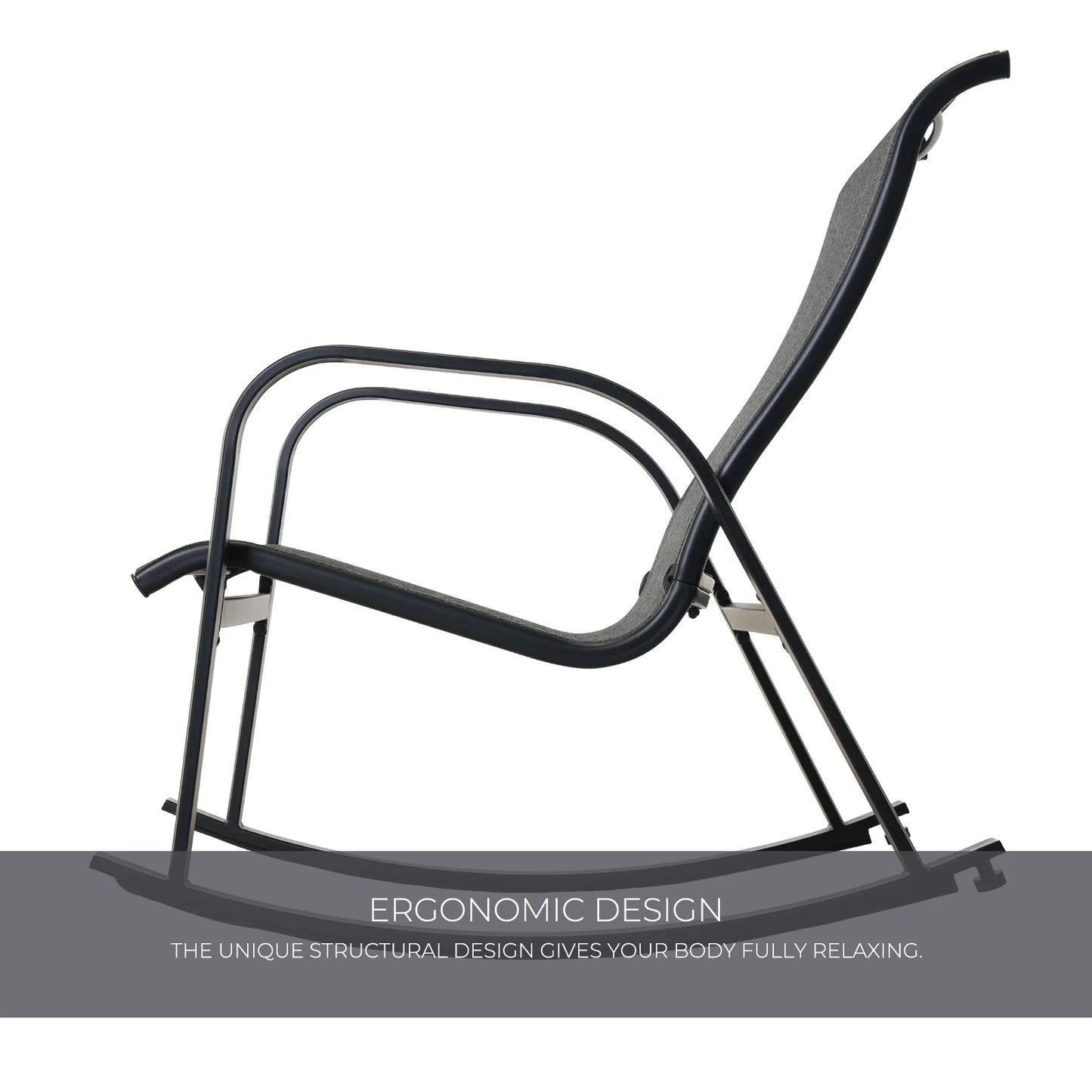 Grand Patio Mesh Sling Rocking Chair Outdoor Porch Garden