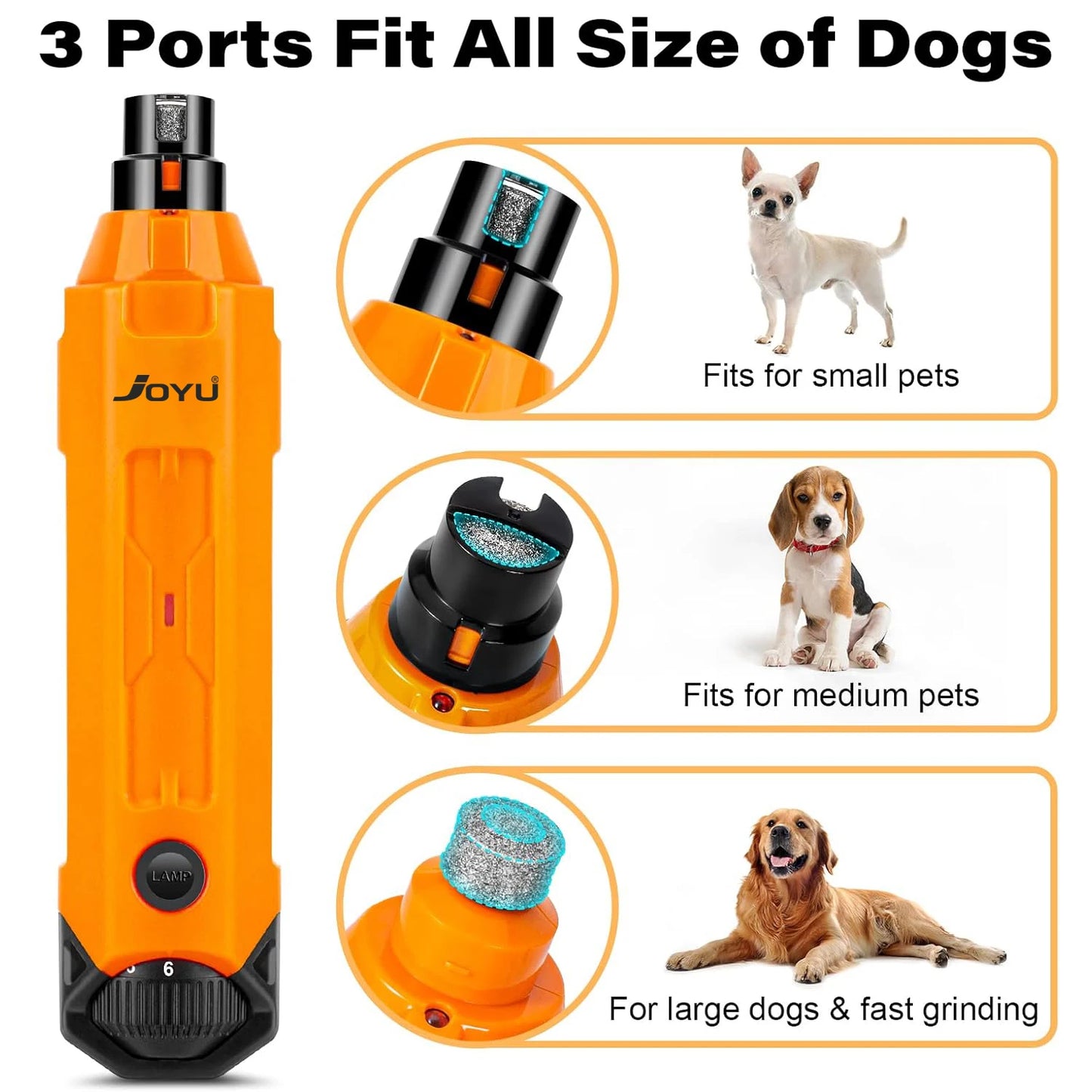 6-Speed Dog Nail Grinder  Enhanced Pet Nail Grinder Super Quiet Rechargeable Electric Dog Nail Trimmer Painless paws grooming