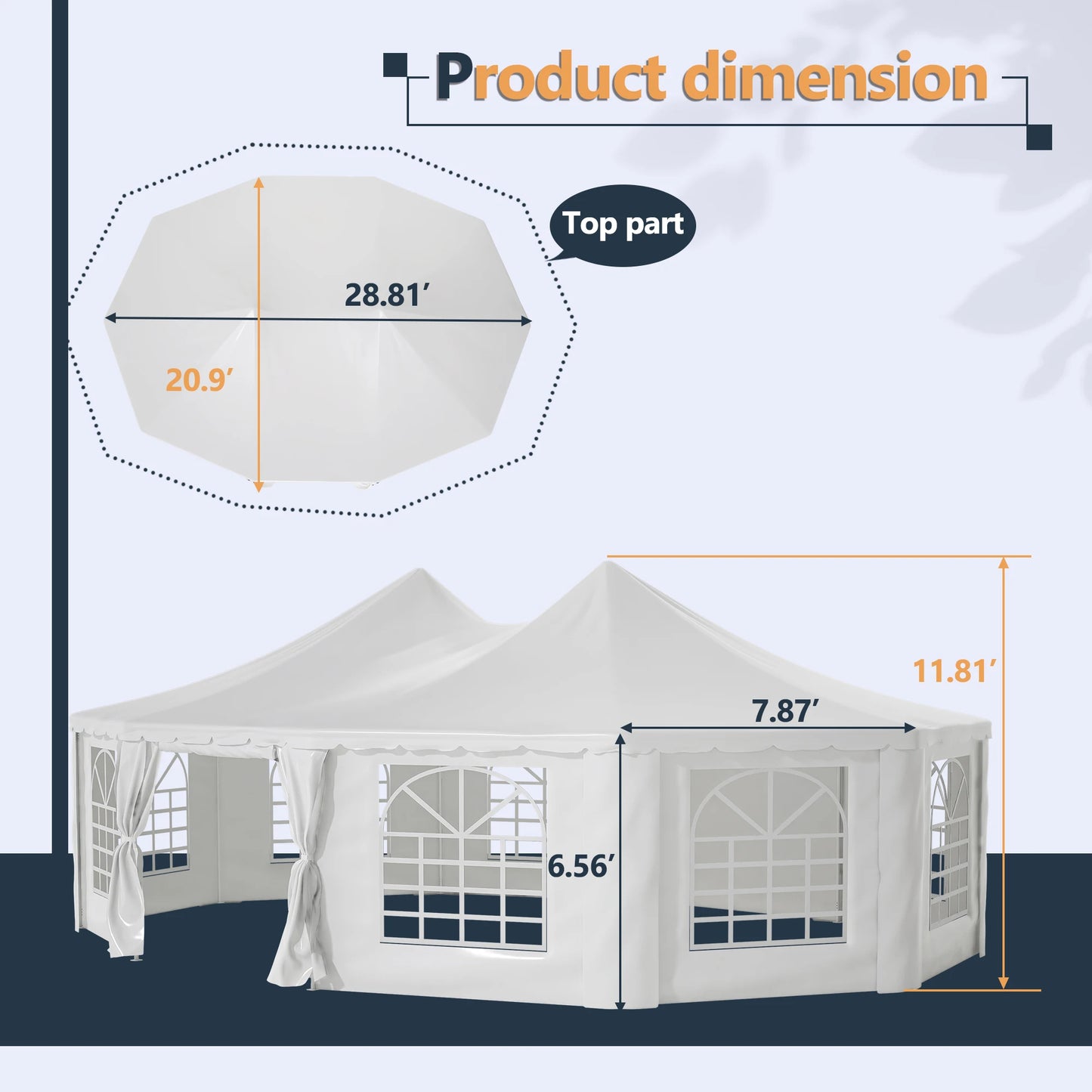 LZBEITEM Party Tent 29x21ft Canopy With Removable Sidewalls