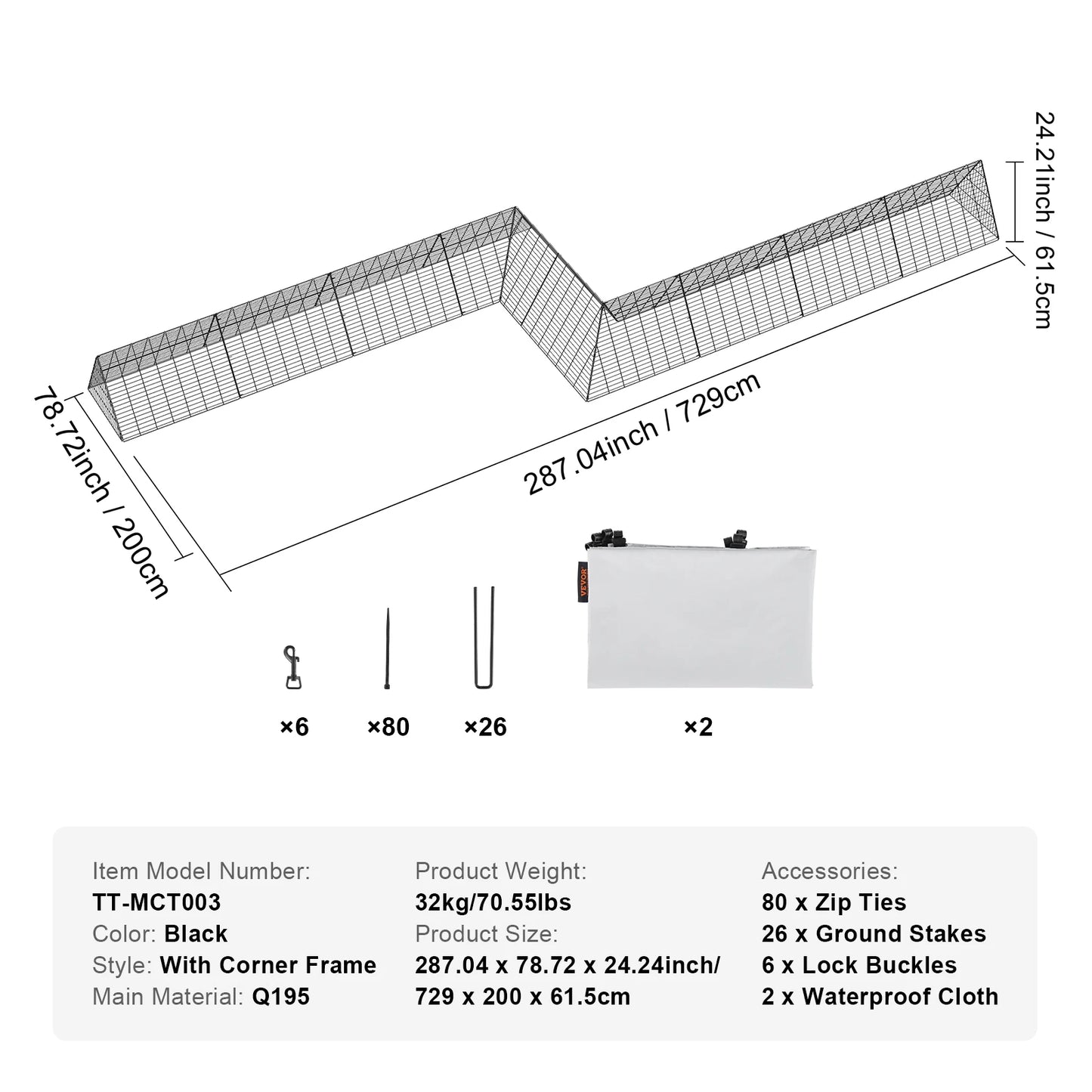 SucceBuy Chicken Tunnels for Yard and Outdoor Runs