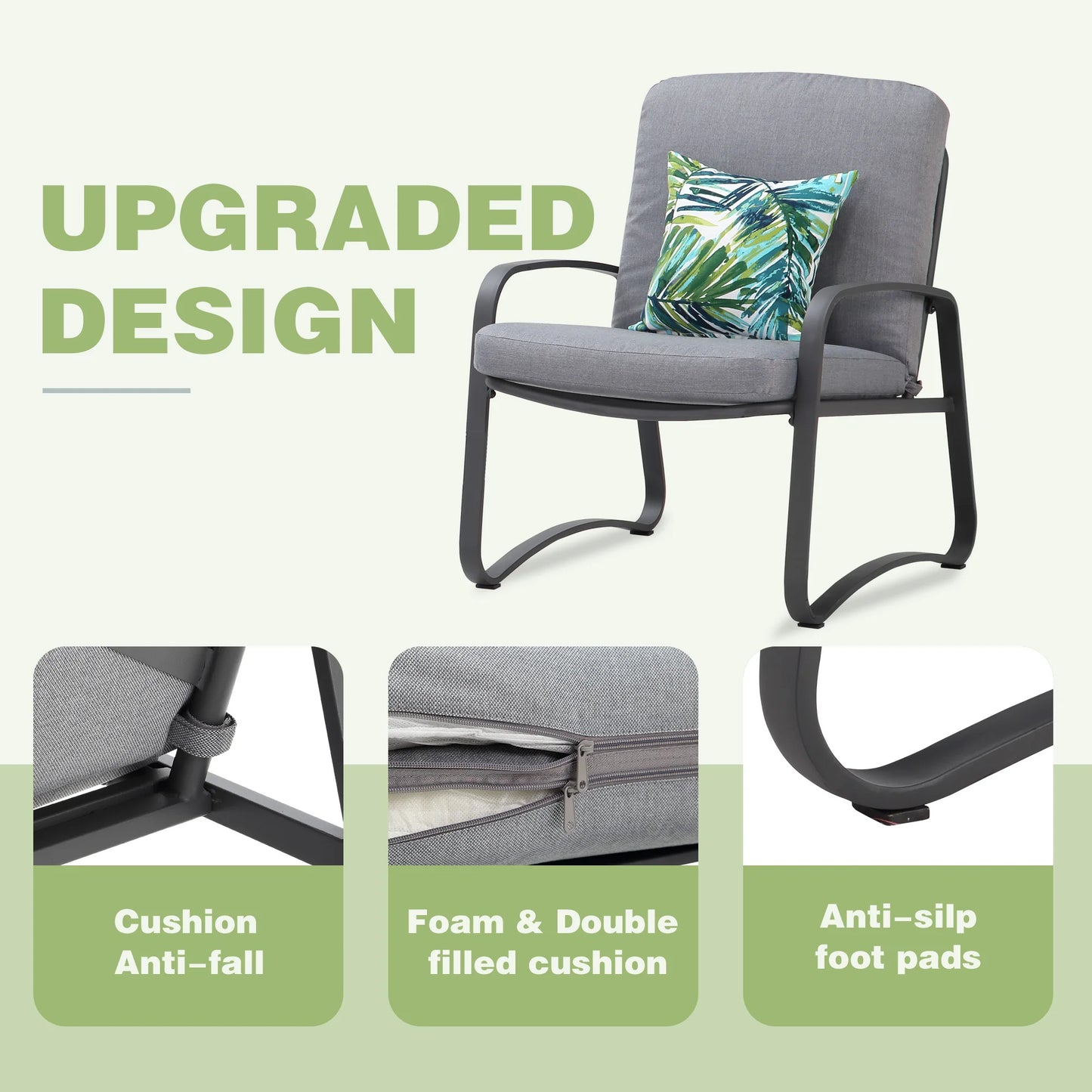 Naga Bahna Three Piece Rocking Bistro Set With Coffee Table