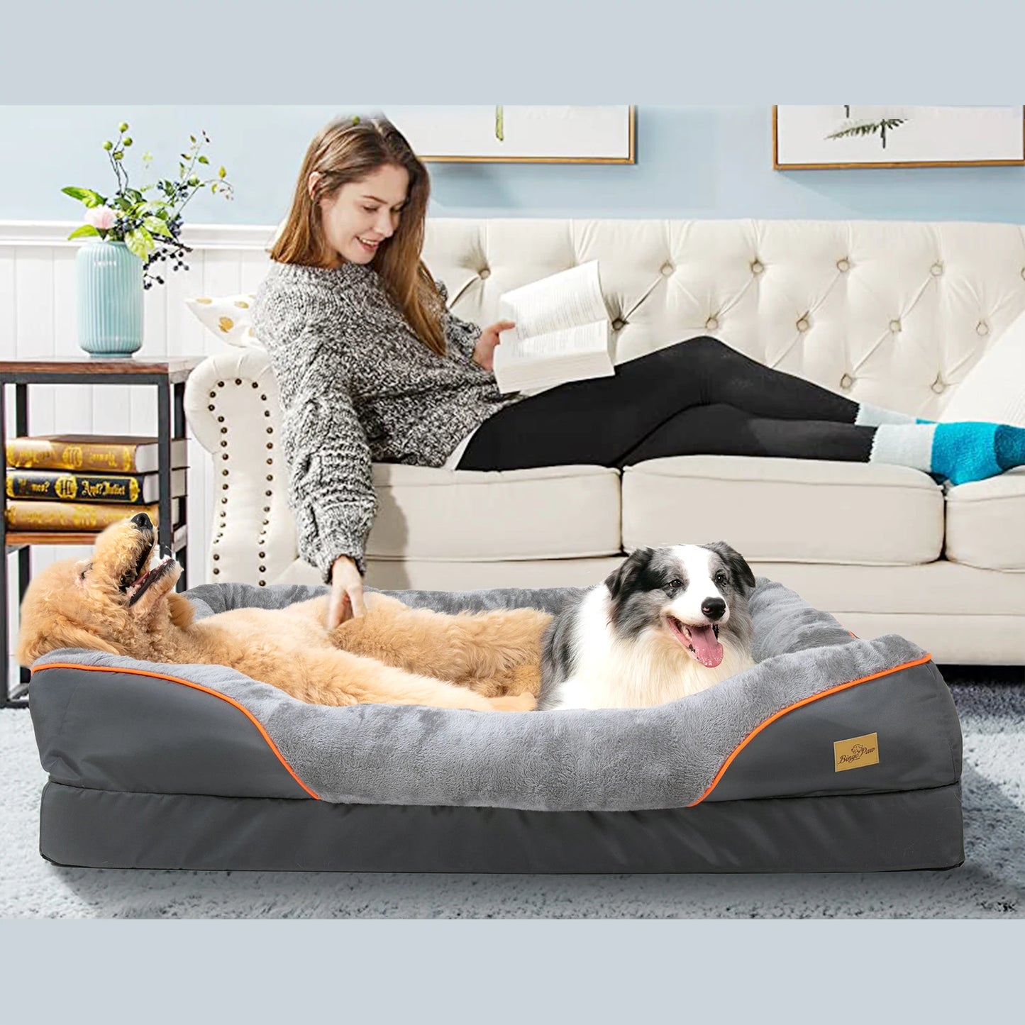 Large Hypoallergenic Dog Bed With Warm Fleece Waterproof