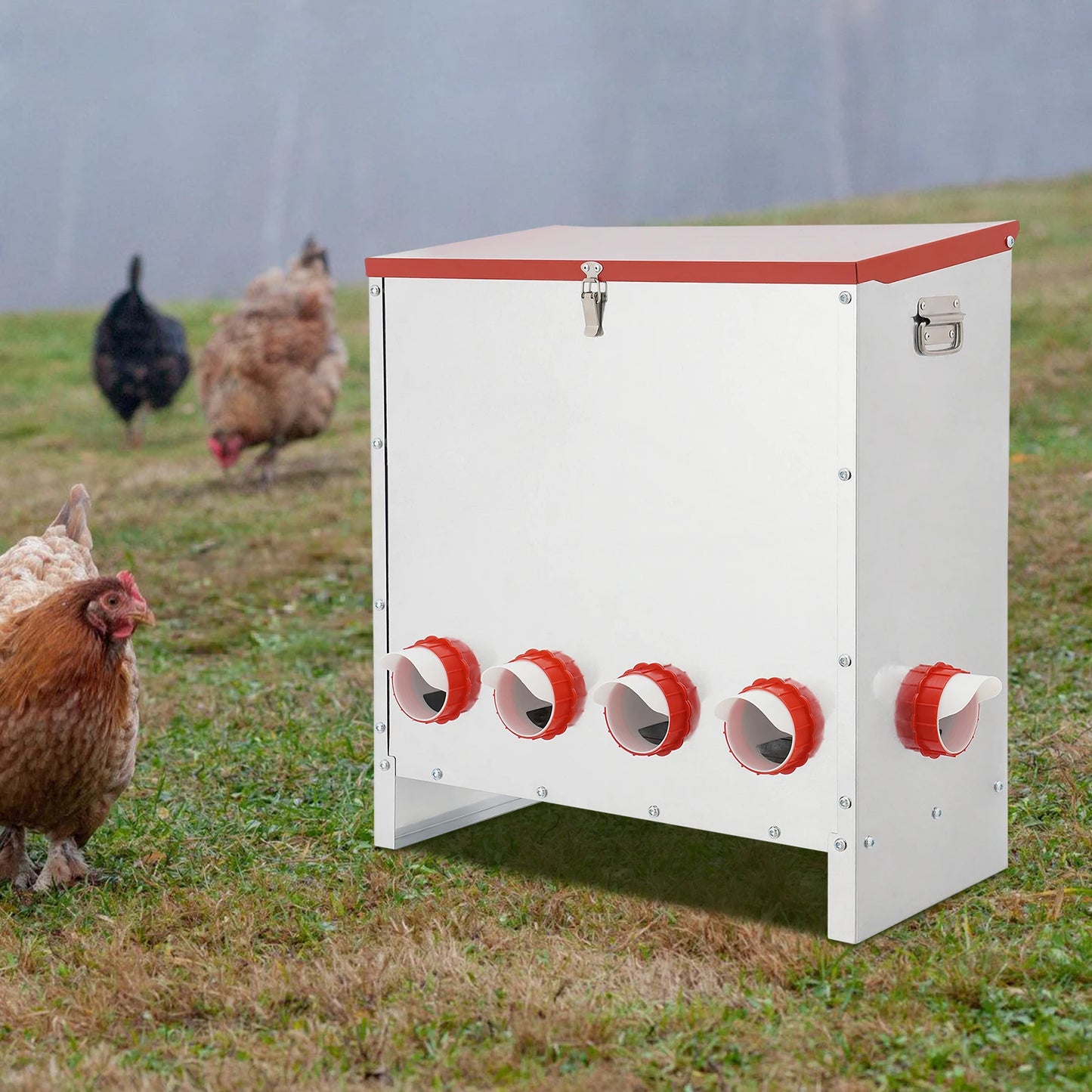 Ten Hole Large Capacity Chicken Feeder 66.14 Lbs Poultry