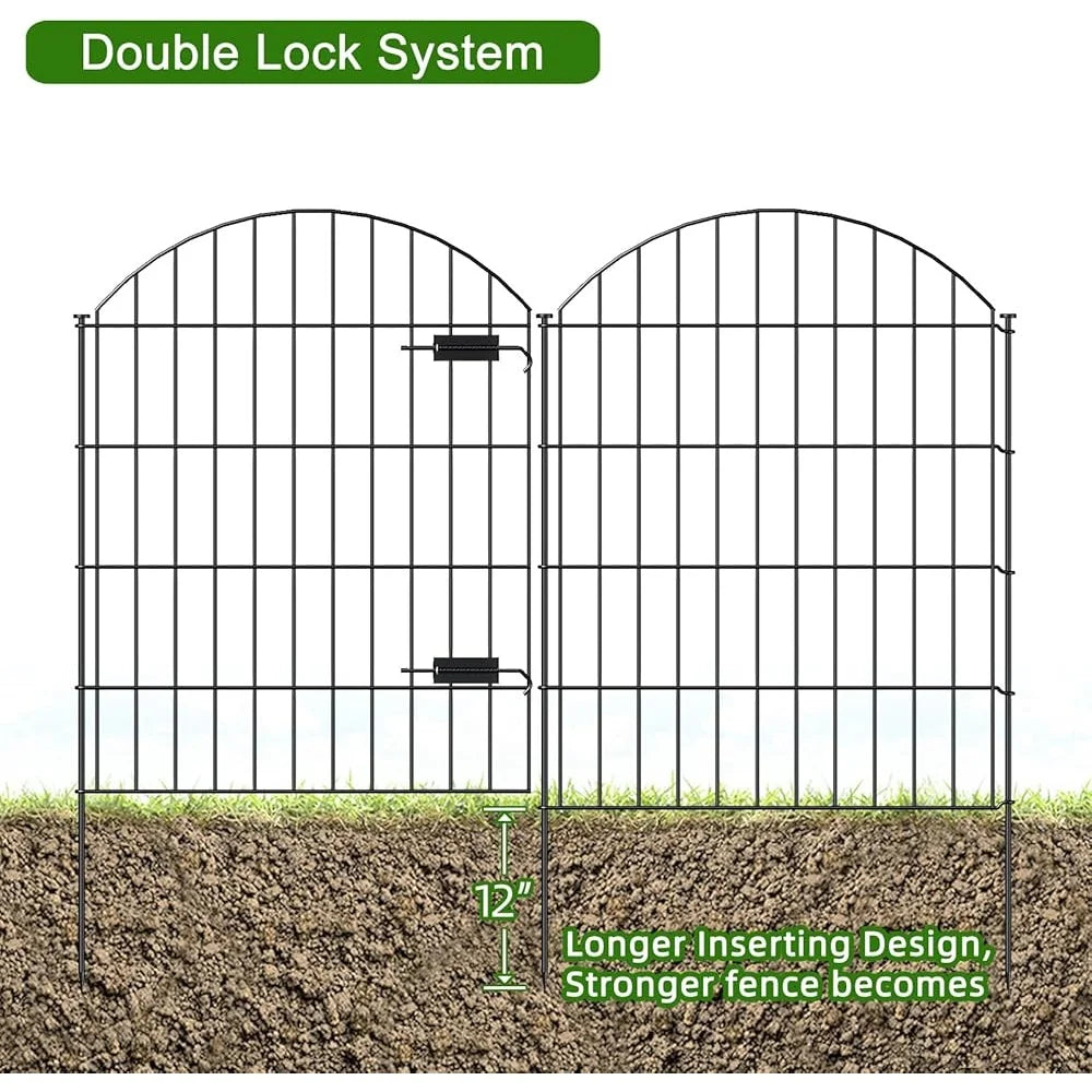 Metal Dog Fence Gate 36In High 9 Panels 11 Stakes Garden