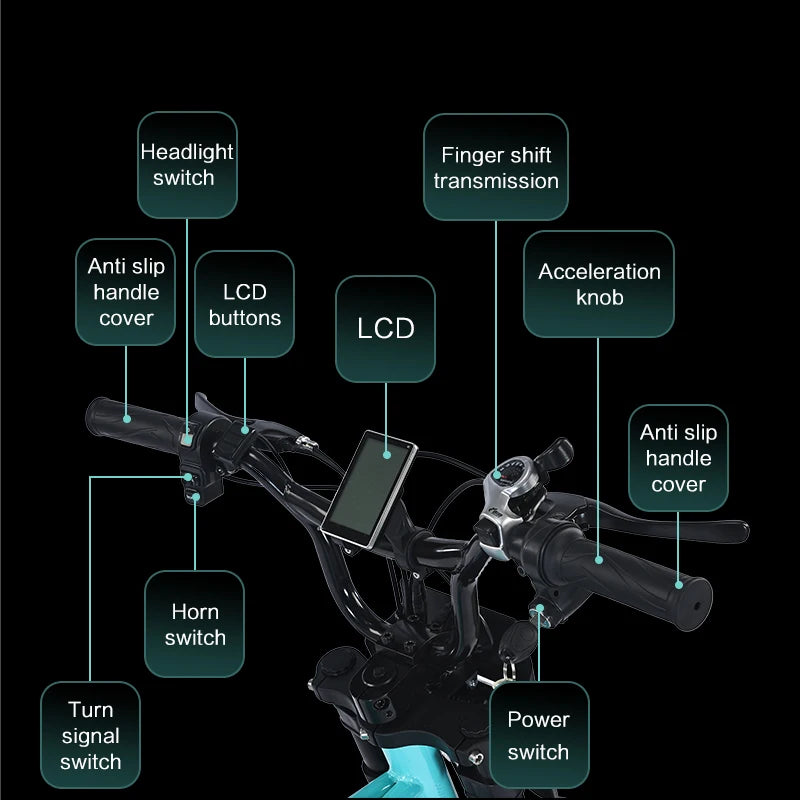 AKEZ 750W Retro Electric Bike With 48V 13Ah Battery Fat Tire For Adults Vintage Style