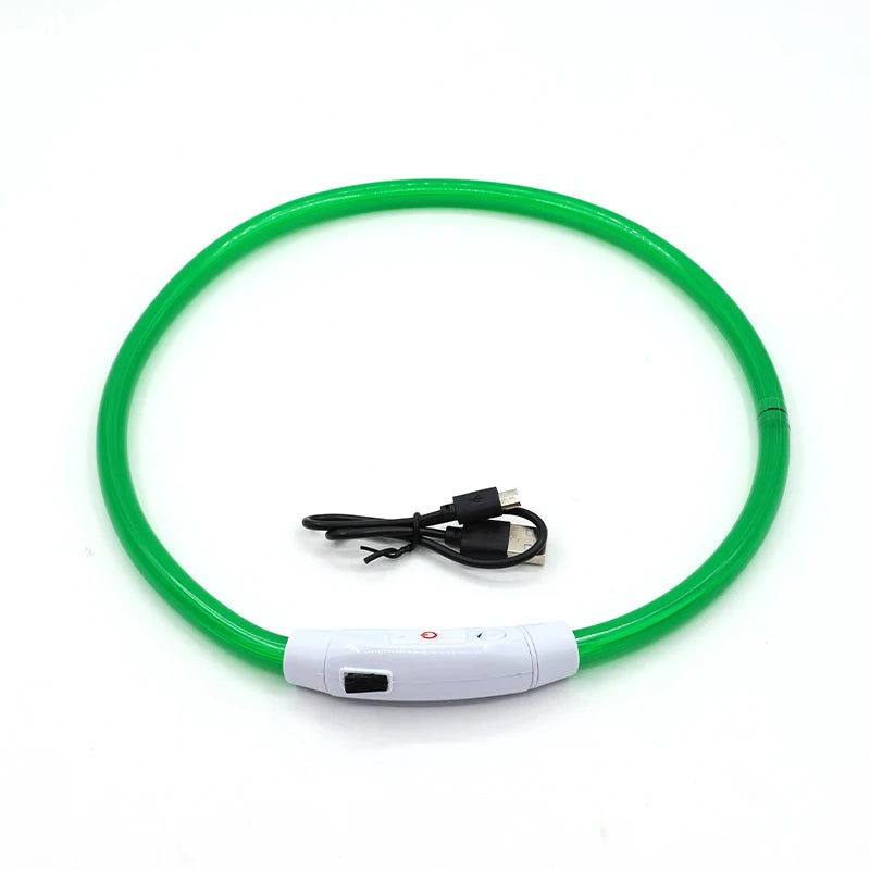 Led Dog Collar USB Rechargeable Luminous Pet Accessory with 3 Modes Glowing Light for Safety and Loss Prevention