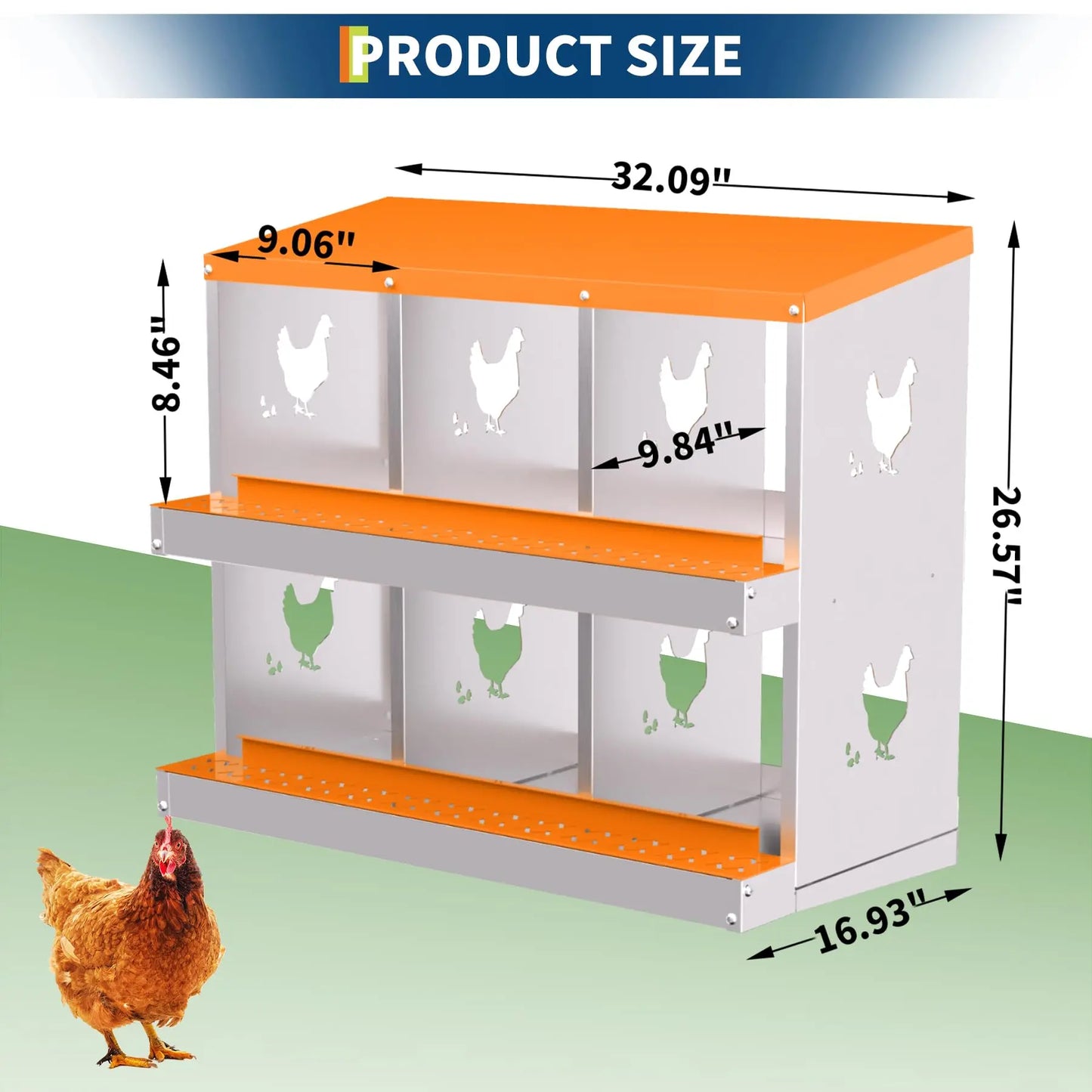 Galvanized Chicken Nest Box For Laying Eggs With Vents