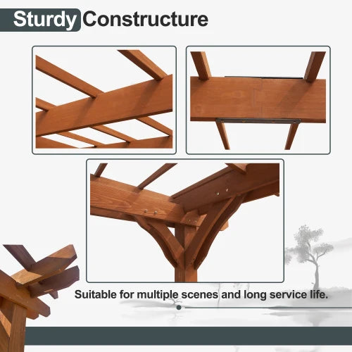 Wood Pergola For Outdoor Garden Patio Gazebo For Climbing Plants