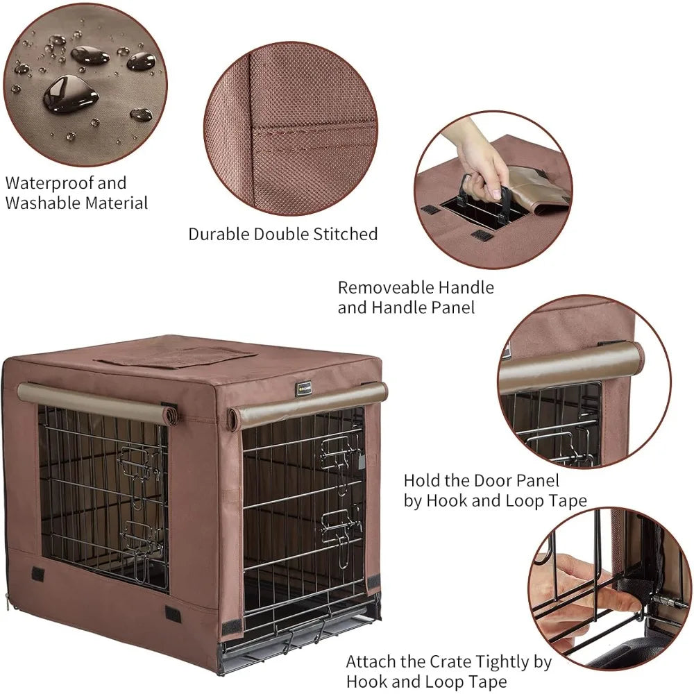 Dog Crates Kit for Small Dogs Indoor with Dog Crate Cover Double Door Dog Kennels and Houses for Puppies and Cats