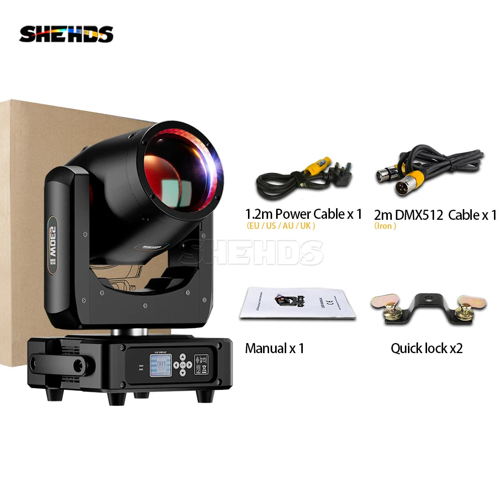SHEHDS 2-Pack Mini 230W 7R Beam Moving Head Lights
