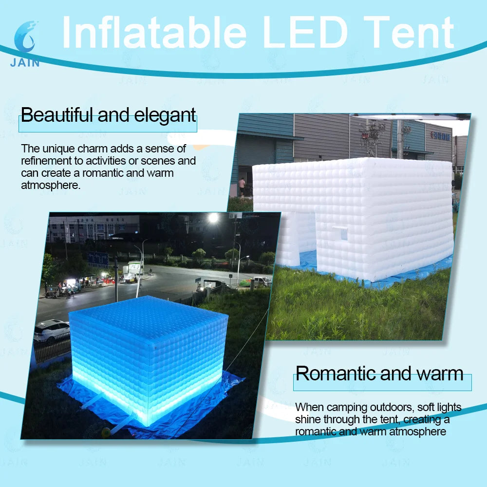 Building Inflatable Nightclub Tent With LED Lights