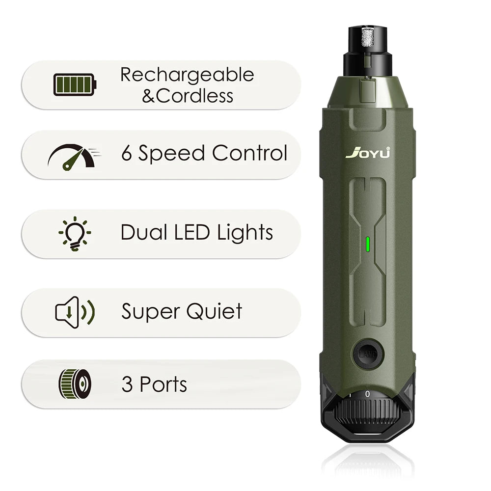 6-Speed Dog Nail Grinder  Enhanced Pet Nail Grinder Super Quiet Rechargeable Electric Dog Nail Trimmer Painless paws grooming