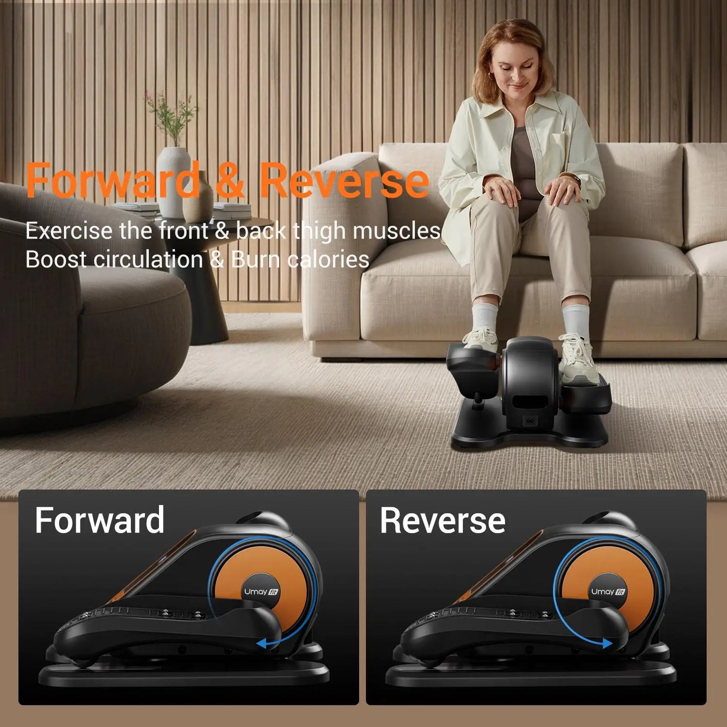 Quiet Portable Under Desk Elliptical for Seniors, Electric Seated Leg Exerciser with Remote – Compact Training Machine