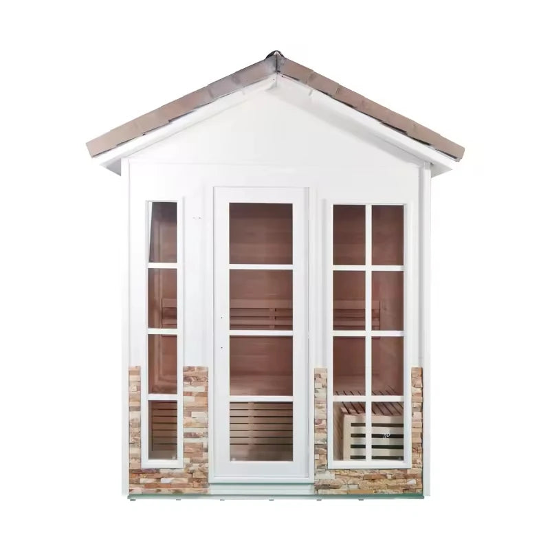 OLOMM Outdoor Panoramic Round Sauna Room Anti Corrosion Durable Heating