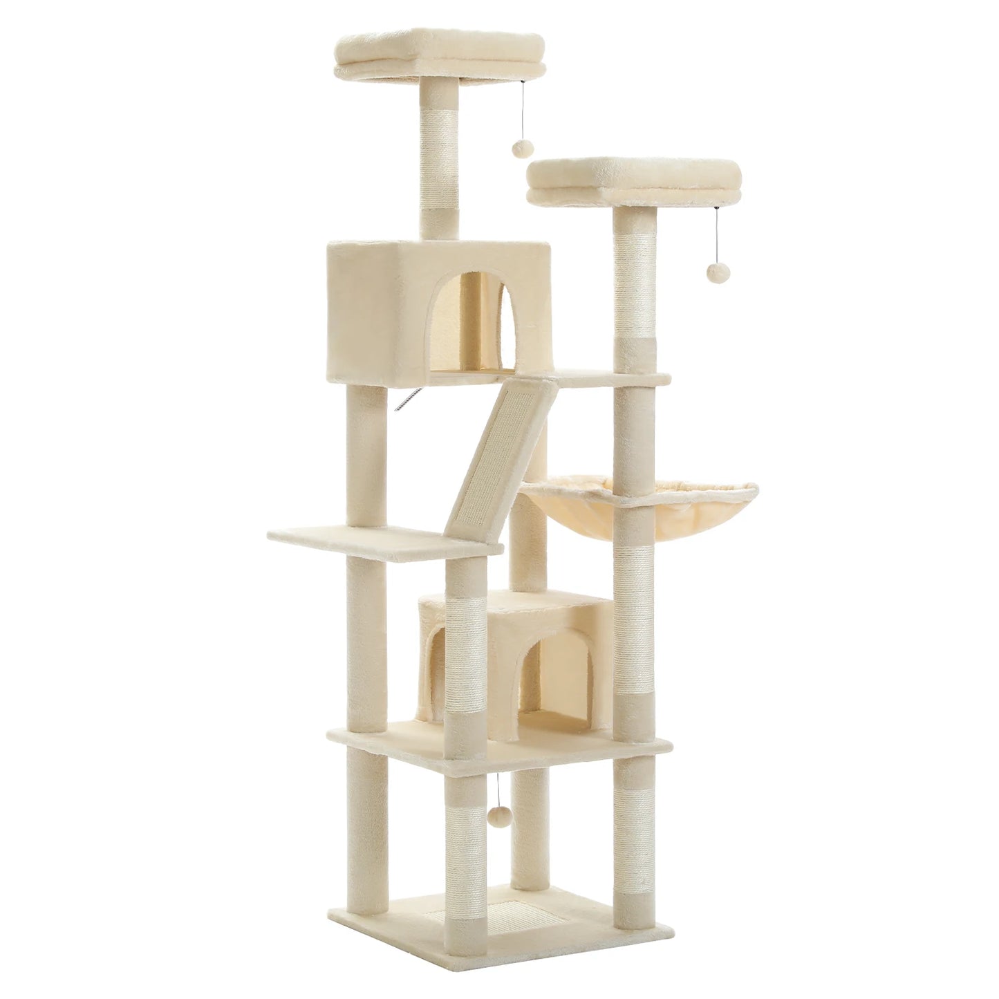 Deluxe 180cm Cat Tree With Plush Condo 6 Scratching Posts
