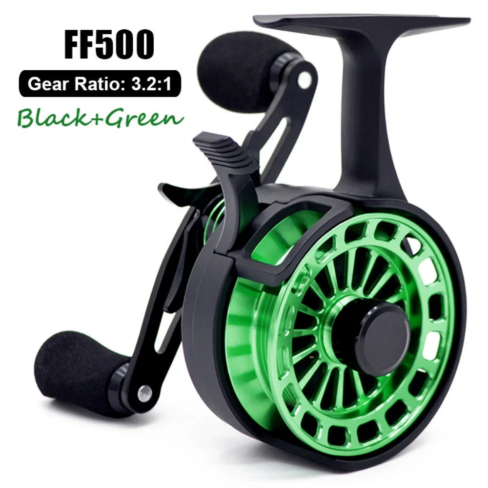 CAMEKOON Metal Ice Fishing Reel With Four Bearings Magnetic Drag