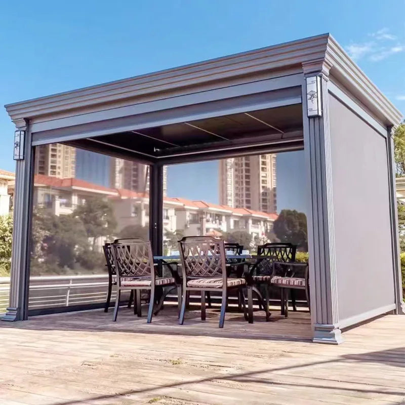 Electric Adjustable Louvered Aluminum Pergola Gazebo Pavilion