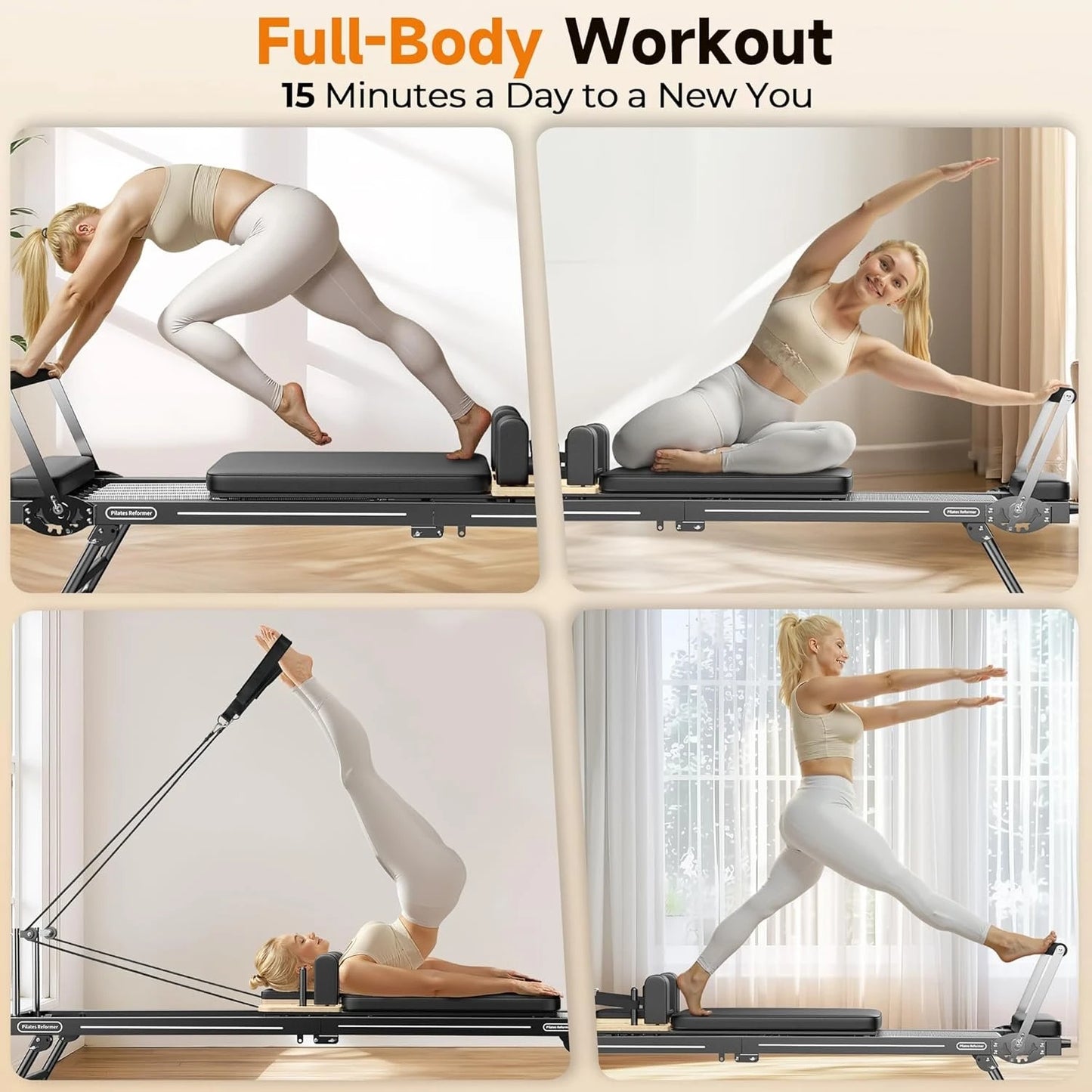 FED Fitness Foldable Pilates Reformer for Home Use Jump Board