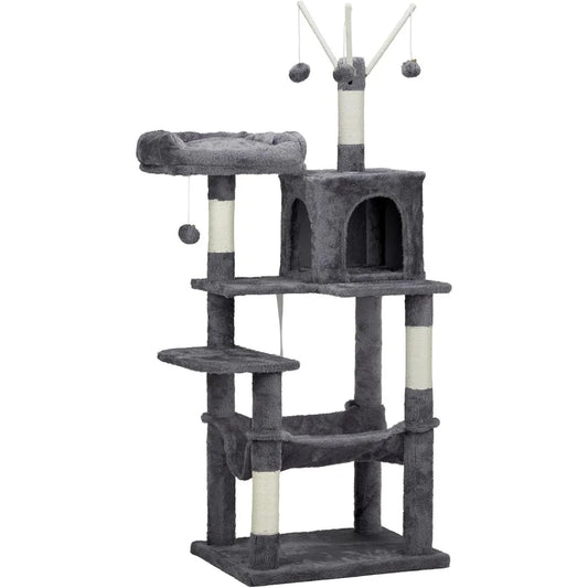 Outvita 57 Inch Plush Cat Tree With Sisal Scratching Post