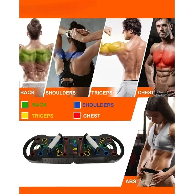 Portable Exercise Set 20 In 1 Push Up Board With Bands
