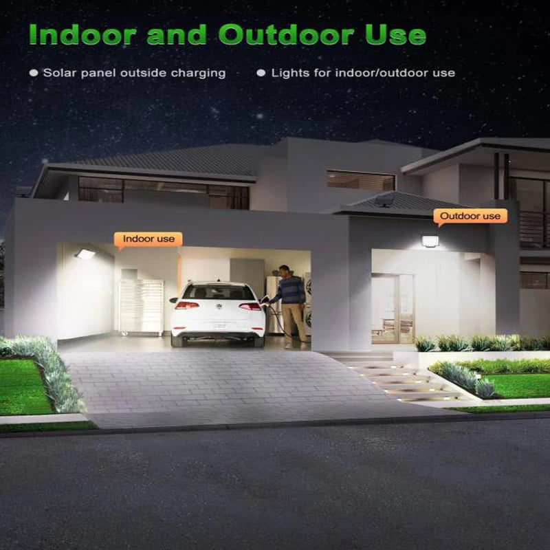 SZRSTH Solar Outdoor Lights LED Motion Sensor With Remote Waterproof Security Flood Light For Patio Garage Yard