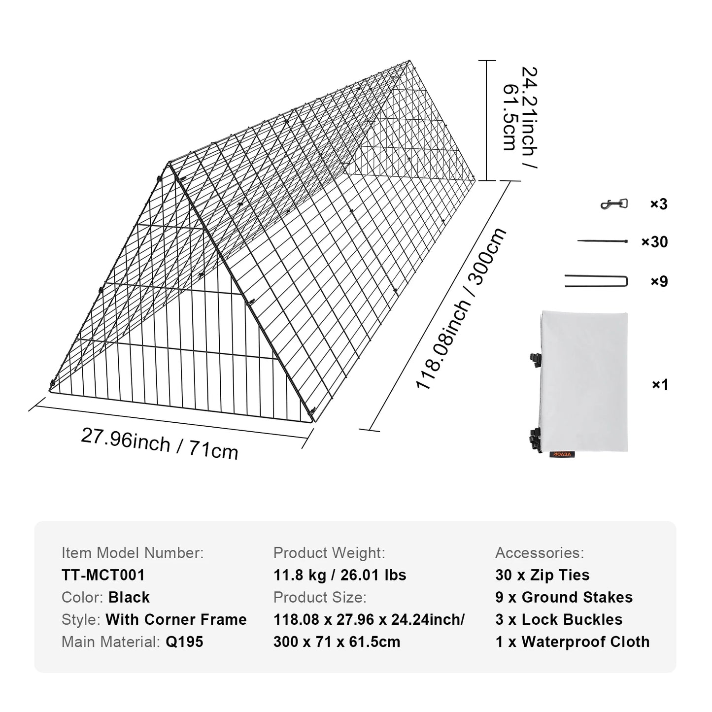 SucceBuy Chicken Tunnels for Yard and Outdoor Runs