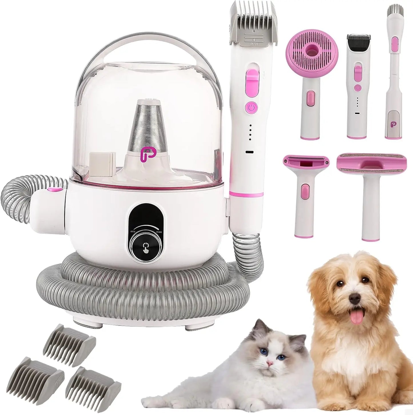 HiMISS 5-In-1 Pet Vacuum Grooming Kit For Dogs And Cats