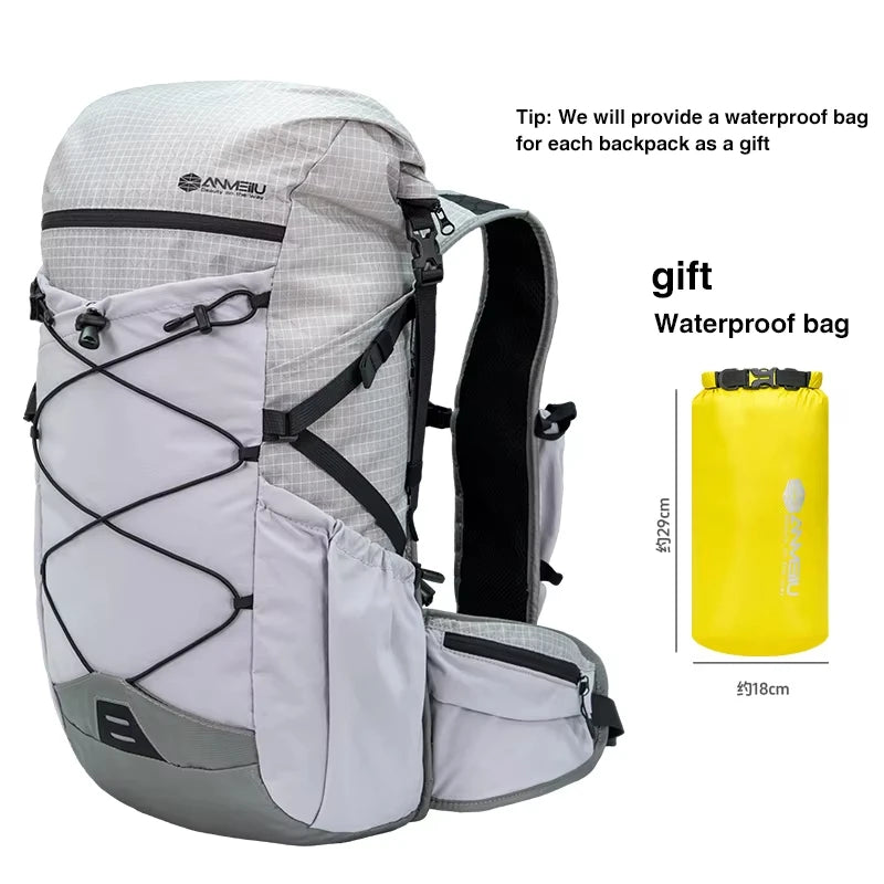 ANMEILU 30L Climbing Outdoor Backpack Ultra-light Climbing Hiking Travel Backpack with Waterproof Bag