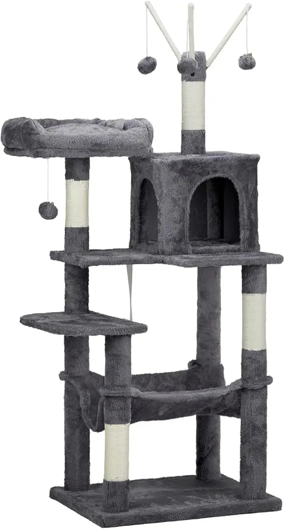 Outvita 57 Inch Plush Cat Tree With Sisal Scratching Post