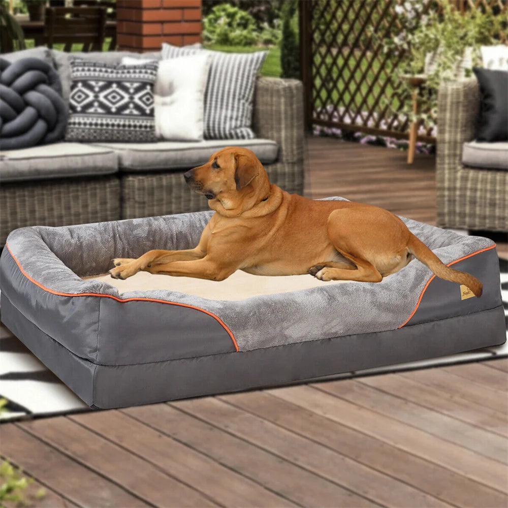 Jumbo Orthopedic Memory Foam Dog Bed Waterproof Cushion