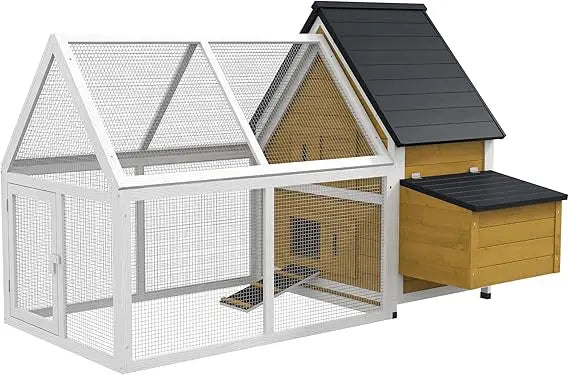 65 Inch Wooden Chicken Coop With Detachable Run Nesting Box