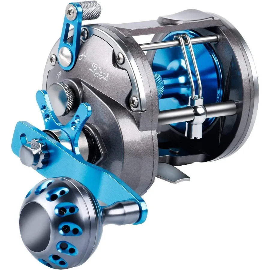 Trolling Saltwater Reel With Level Wind Drag System