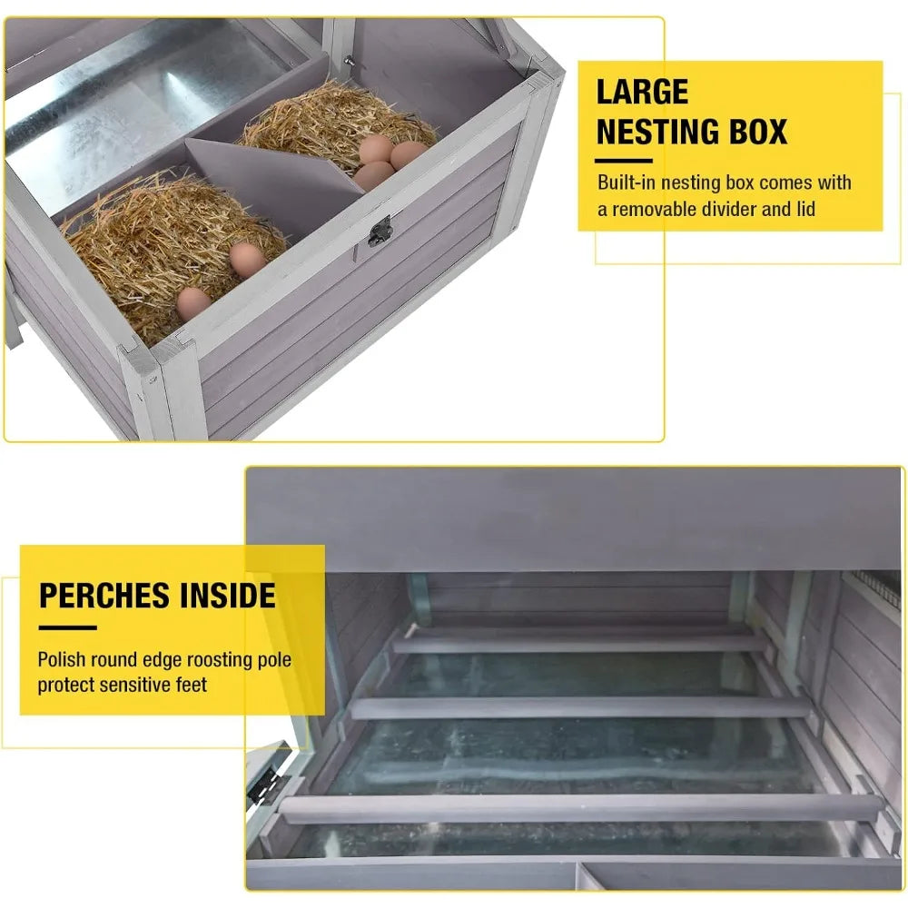 Chicken Coop With Dual Nesting Boxes For 4 To 6 Chickens