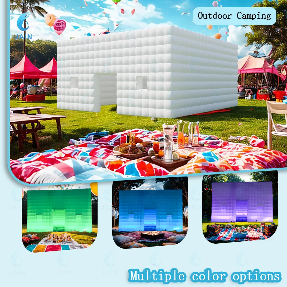 Building Inflatable Nightclub Tent With LED Lights