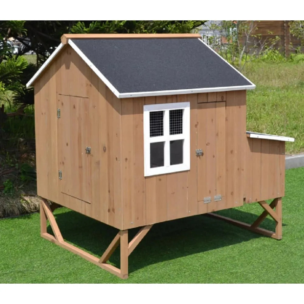 Deluxe Wood Chicken Coop for 4 to 8 Hens with Nesting Boxes