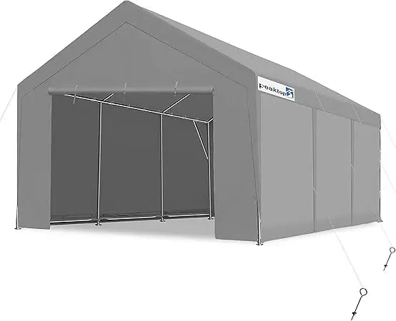 12x20 Feet Heavy Duty Carport With Removable Sidewalls