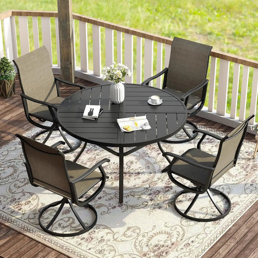 Outdoor Patio Dining Set For Four With Round Table