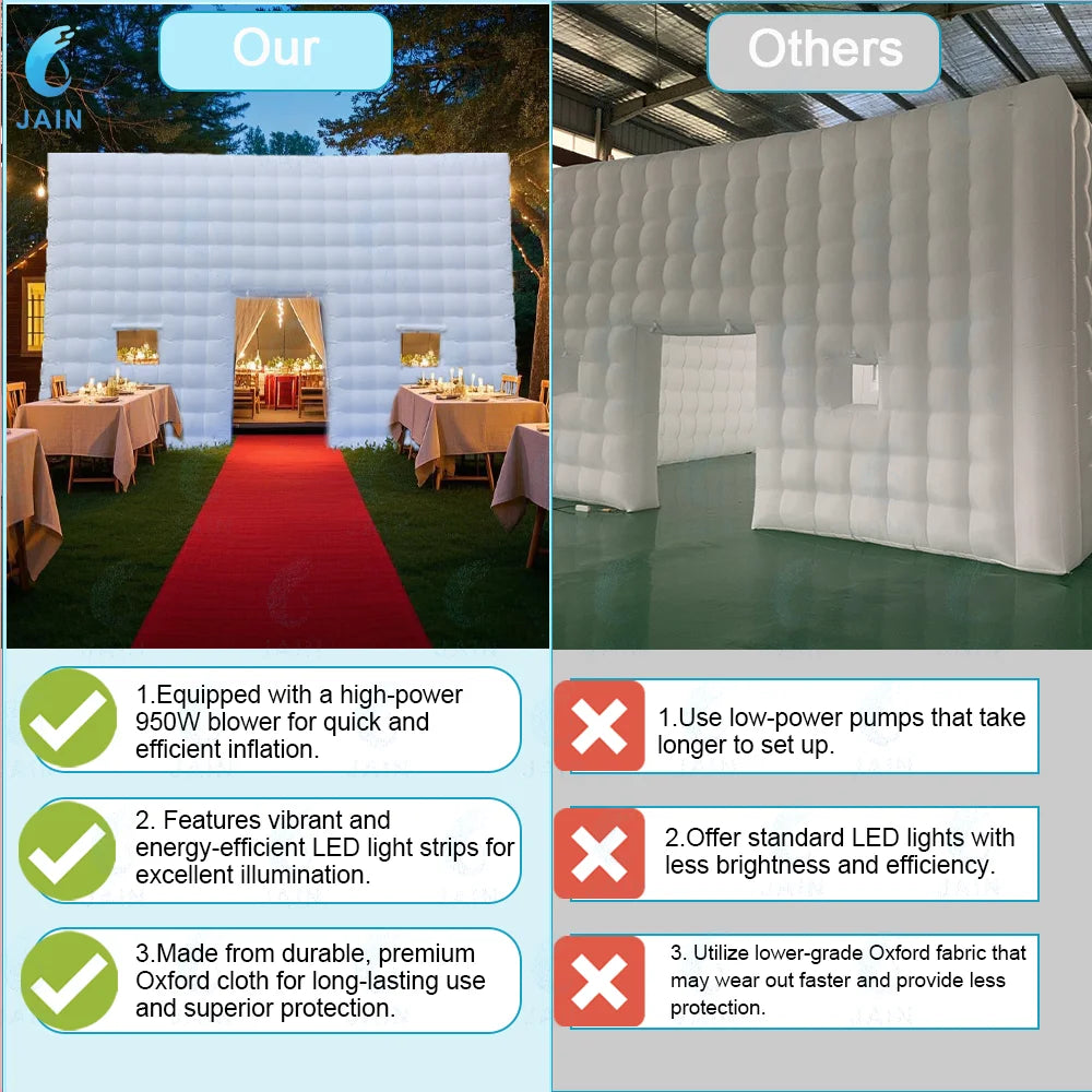 Building Inflatable Nightclub Tent With LED Lights