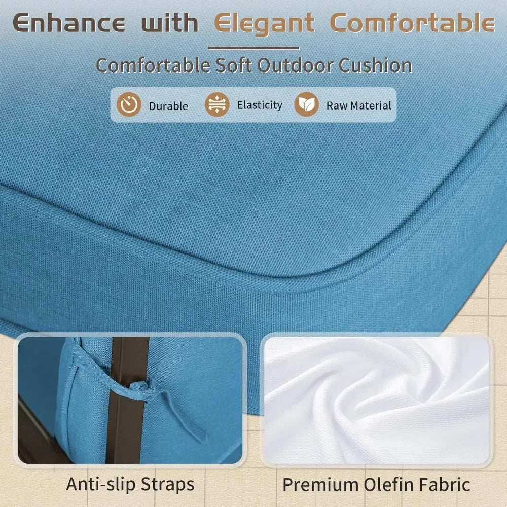 Wrought Iron 5 Piece Outdoor Patio Chair Set With Cushions