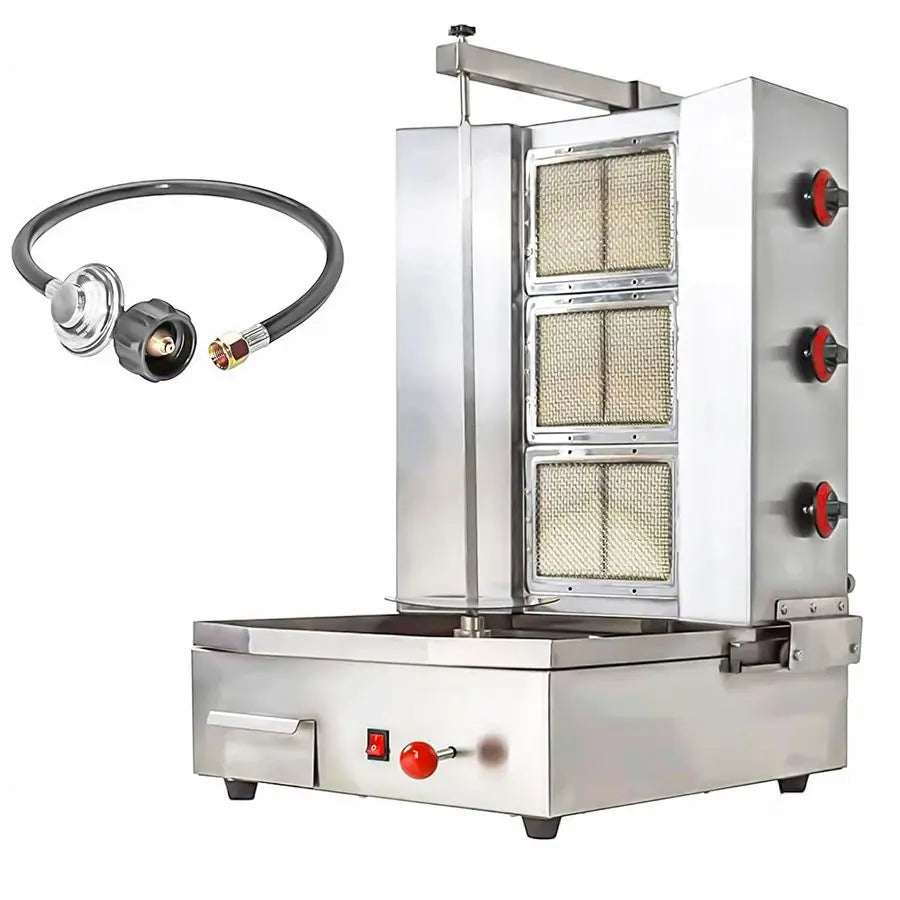 Propane gyro machines Gas Vertical Barbecue Grill Doner Kebab Gyro Grill Rotating Kebab Machine with 3 Burners