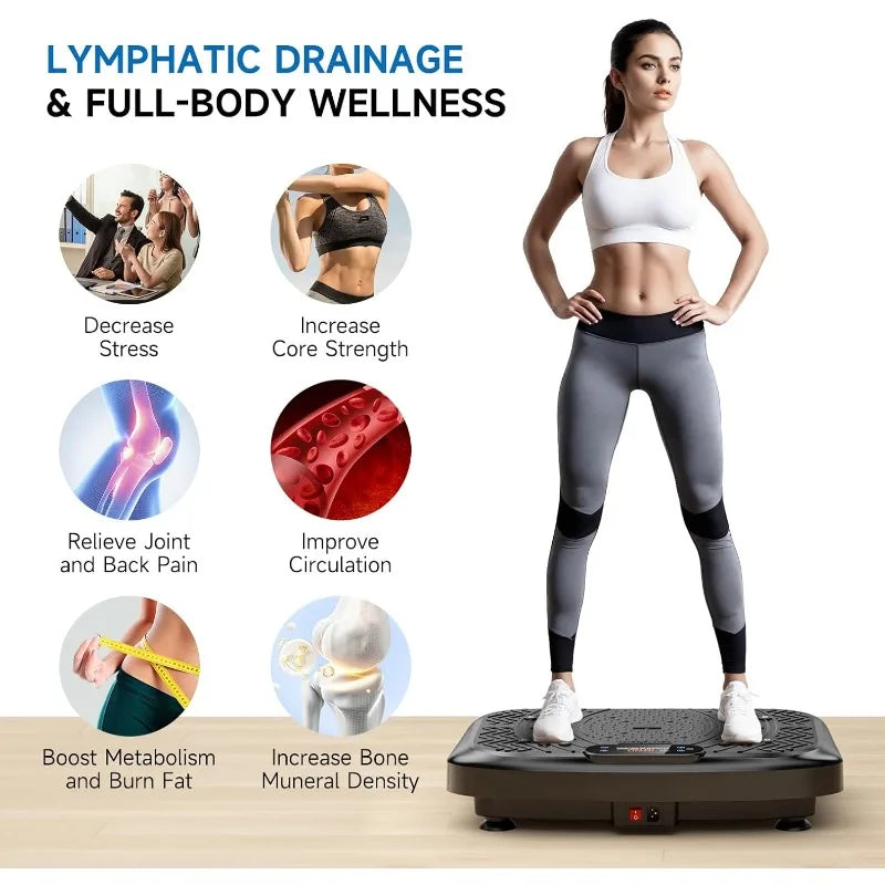 Vibration Plate Exercise Machine Adjustable Speeds Body Shaking Lymphatic Drainage Fitness Weight Loss