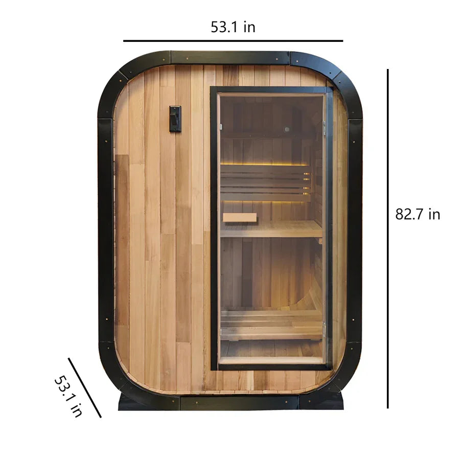 OLOMM Outdoor Panoramic Round Sauna Room Anti Corrosion Durable Heating