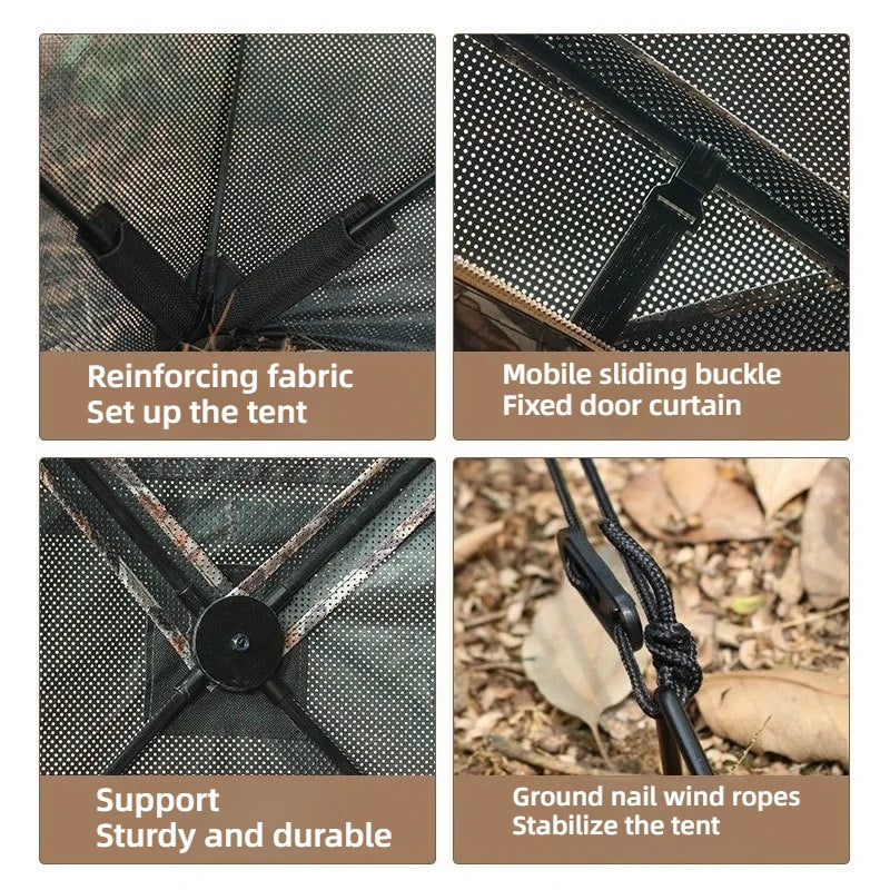 Outdoor Camping 2-3 Person Automatic Hunting Camouflage Tent Portable Watching Bird Spectator Unobstructed Viewing Game Private