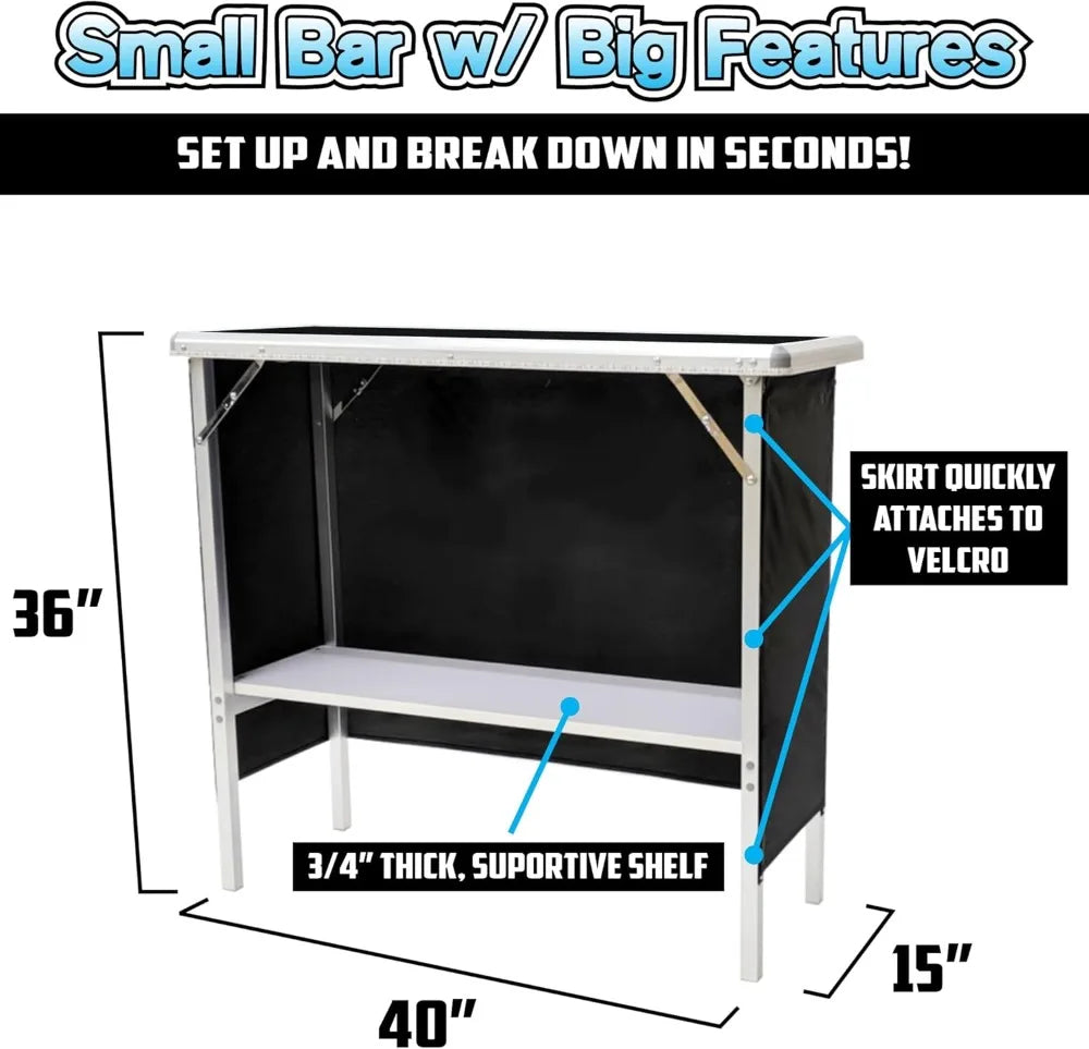 Folding Portable Double Bar With LED Lights And Wireless Remote