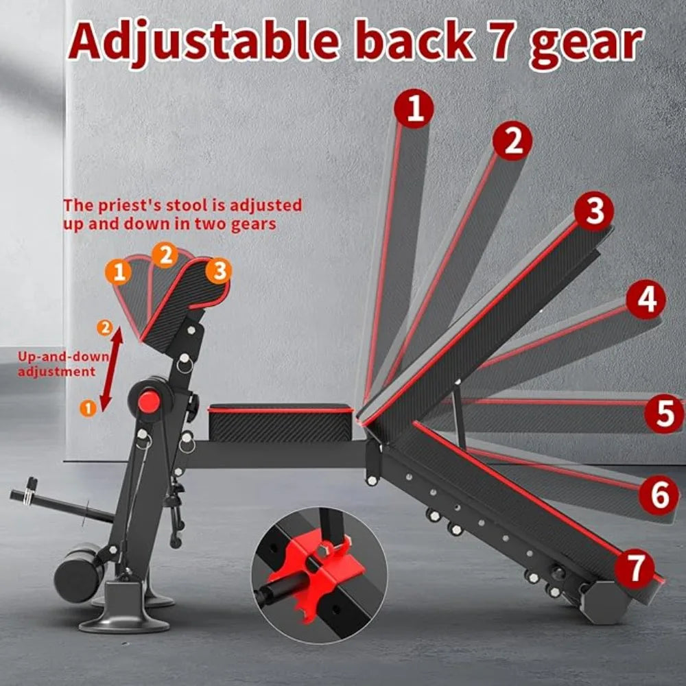 Hign-concerned Adjustable Weight Bench Foldable Incline Decline for Home Gym