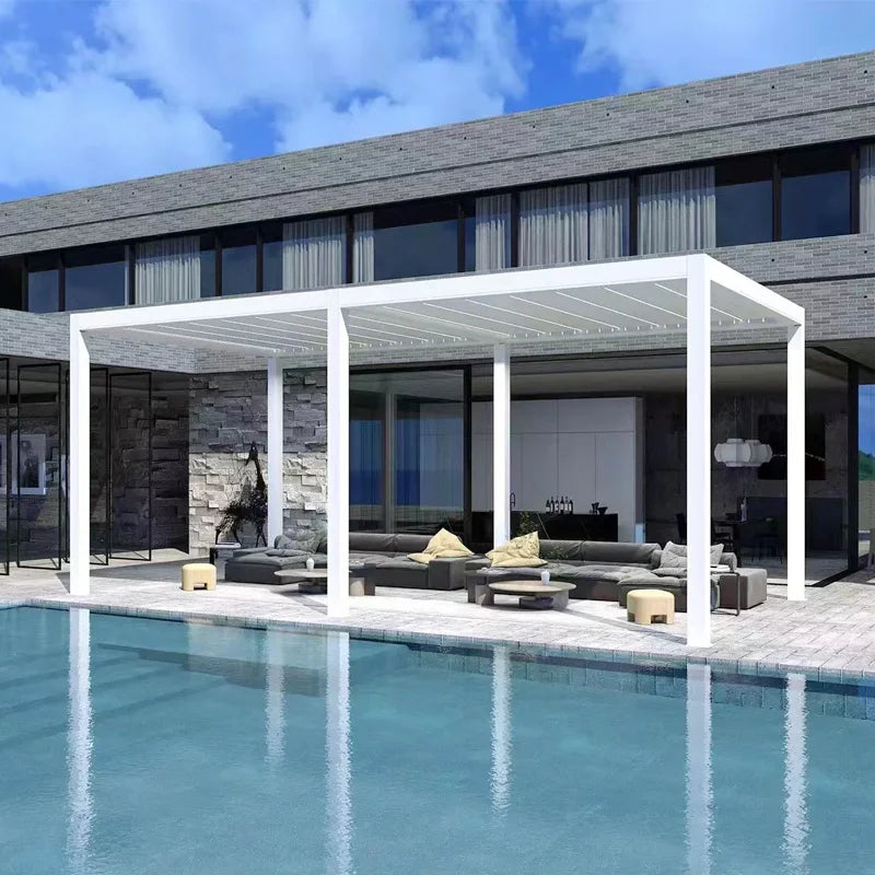 Electric Adjustable Louvered Aluminum Pergola Gazebo Pavilion