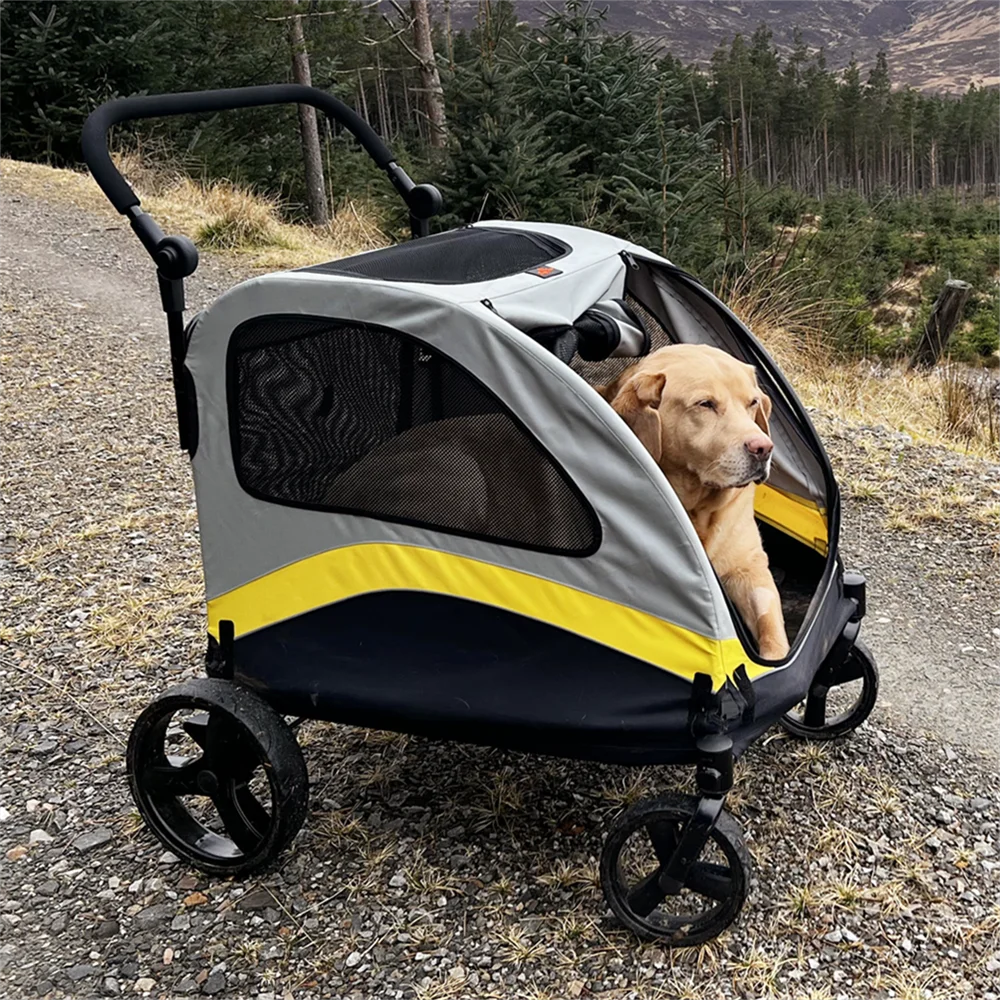 Premium Dog Stroller Pram 4 Wheel Foldable Travel Cart